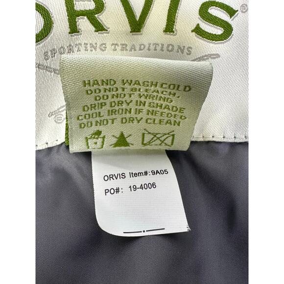 Orvis Quilted Outdoor Bomber Jacket Snaps Bungee Hem Mens Size L Green-Excellent - Picture 9 of 13